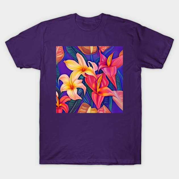 Tropical Flowers Five T-Shirt by BlakCircleGirl